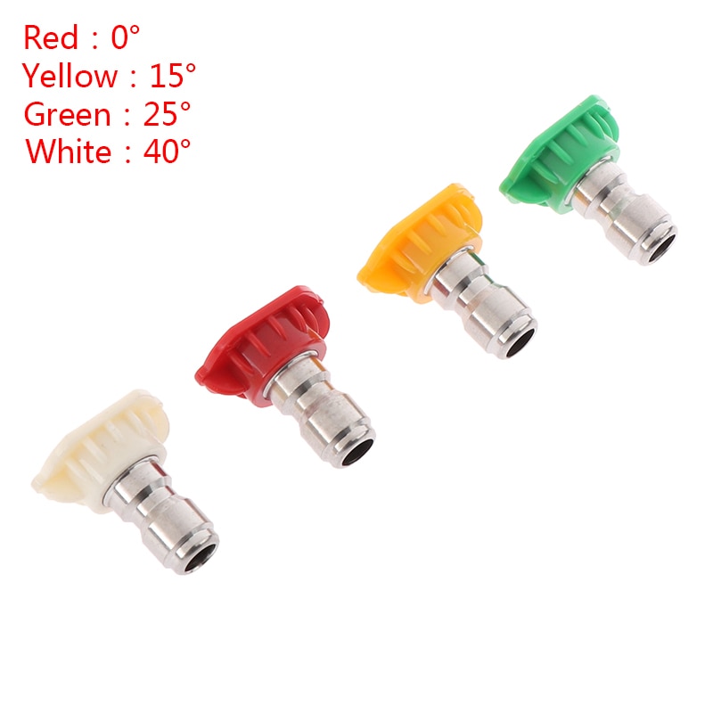 1/4" Stainless Steel 4000 Psi Quick Connect High Pressure Spray Tip 0 15 25 40 65 Degree Nozzle 4.0 Orifice Size