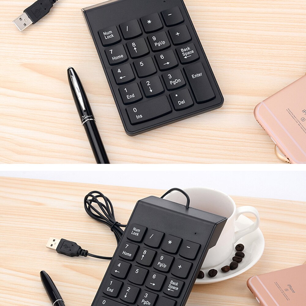 Wired USB Numeric Keypad Slim Mini Number Pad Digital Keyboard 18 Keys for iMac/Mac Pro/MacBook/MacBook Air/Pro Laptop PC