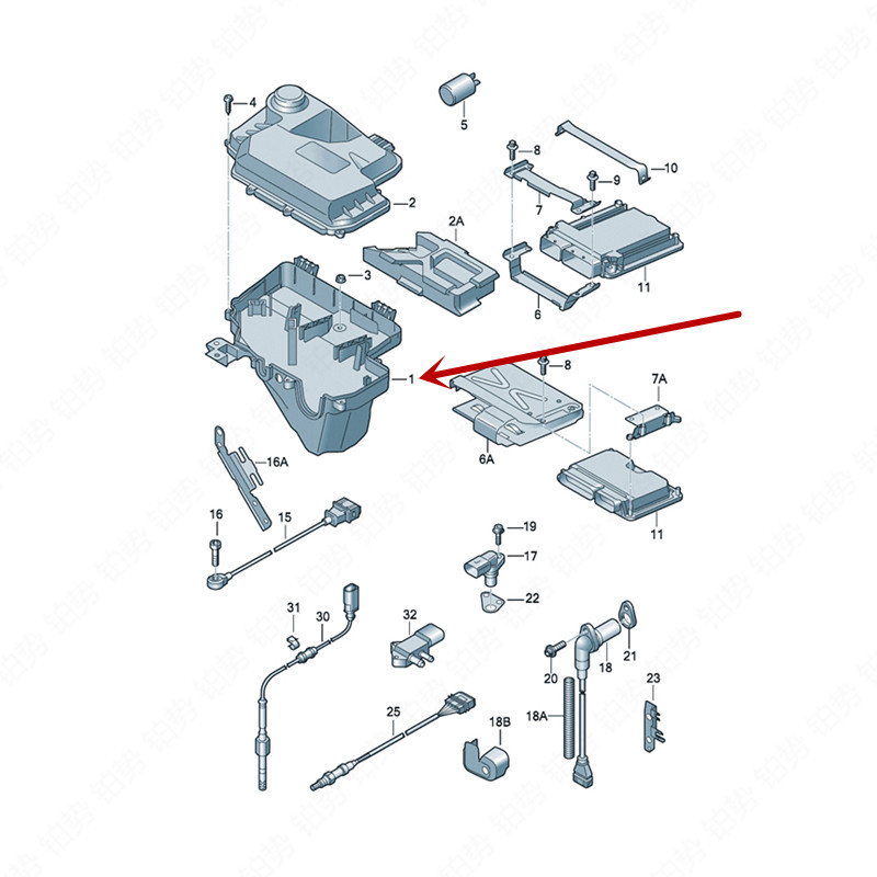 Car Engine fixed computer case lower seat bracket 2005-au diS6 A6L C6 RS6 Control unit module housing Upper and lower housing cover