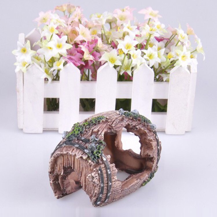 Wijnkist aquarium aquarium decoratie kunstmatig vat hars ornament grot onderwater landschapsarchitectuur