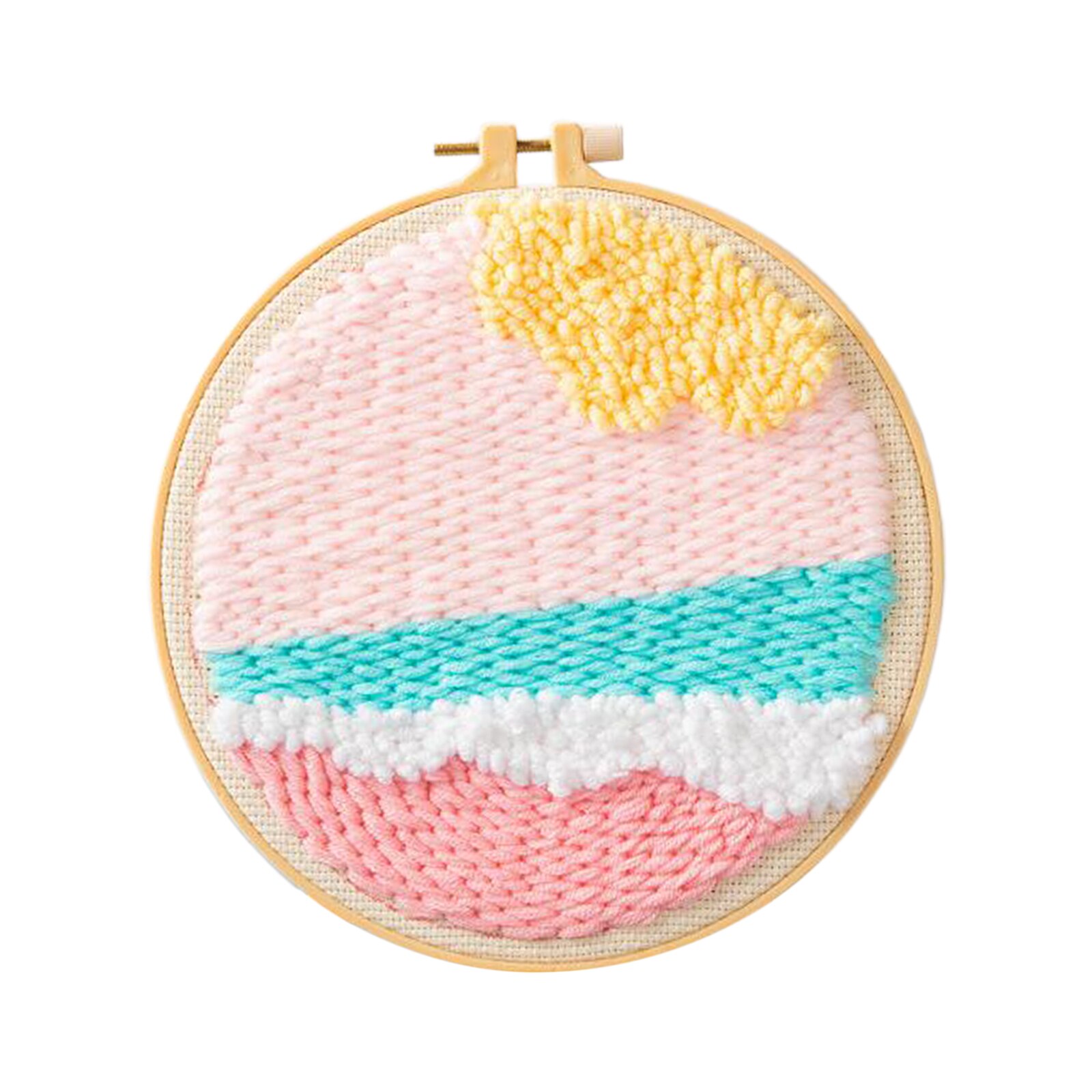 DIY Landscape Pattern Punch Needle Embroidery Kit Punch Needle Cross Stitch For Beginner Handcraft Wall Painting Home Decor: H