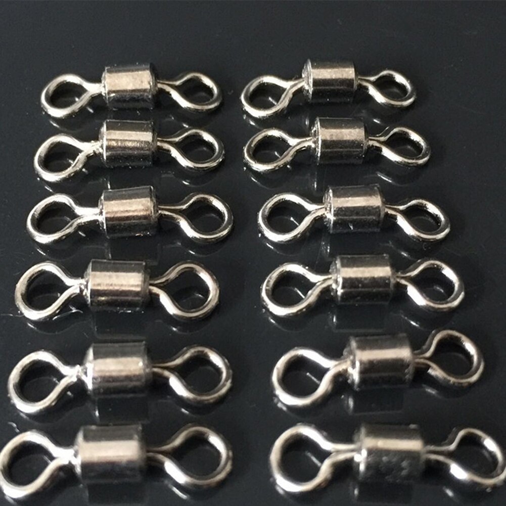 100Pcs Ball Bearing Swivel Solid Rings Fish Connector Round 8 Shape Eye Rolling Swivels Rig Sea Carp Fishing Tools #22