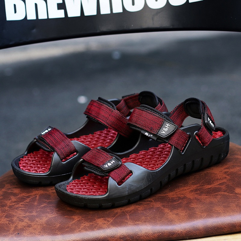 Fritid mænds sandaler canvas basic foran bagstrop sommersko lav blandede farver casual mænd strandsko