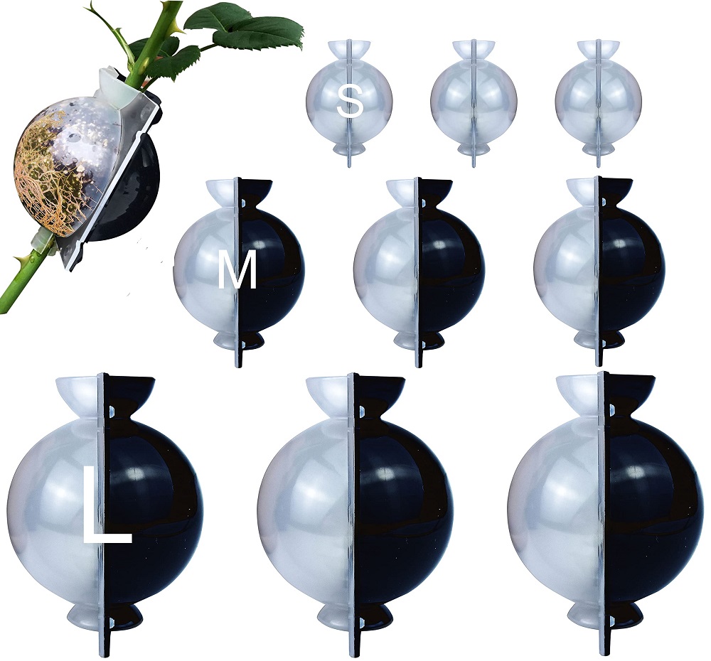 Bola de enraizado para Injerto de plantas, Bola de propagación de cultivo, cápsulas de capas de aire medio transparentes reutilizables para plantas de propagación rápida, 9 piezas: Amarillo claro