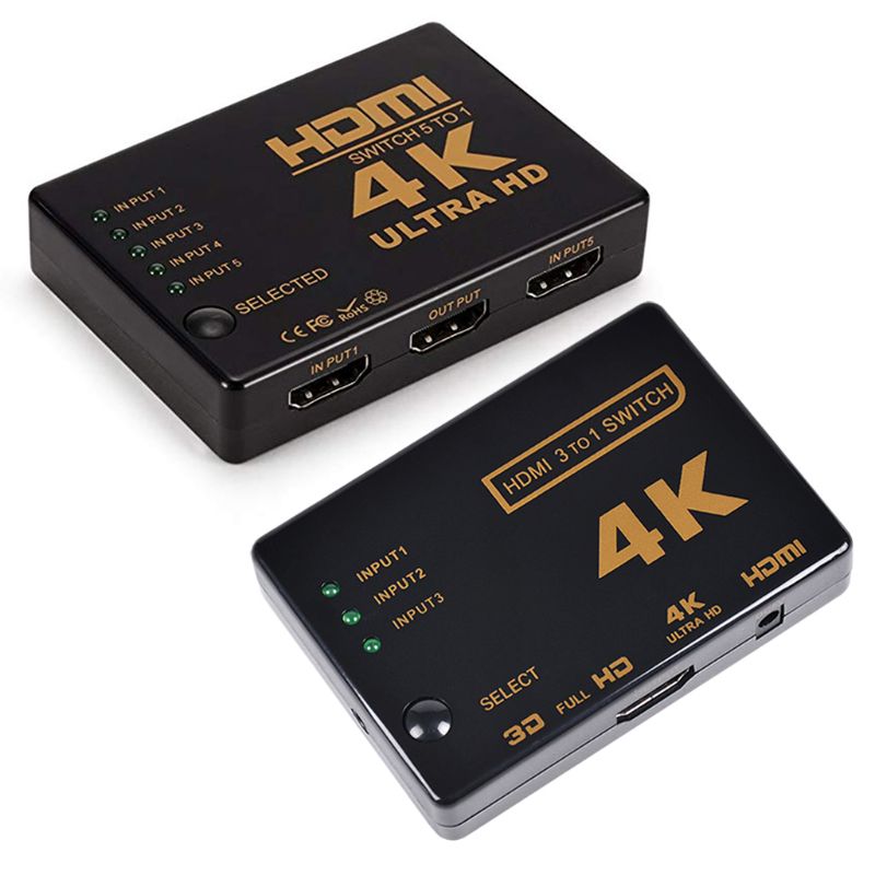 Mini Switcher 4K HD1080P 3 5 Port Switch Selector Splitter With Hub IR Remote Controller for hdTV DVD TV BOX Z2