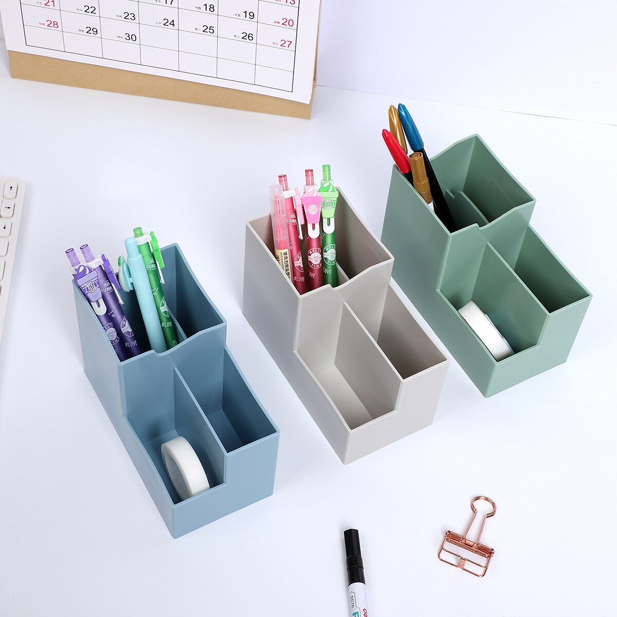 1pc Smart Phone Stand Desk Bracket With Multi-function Pen Pencil Holder Desk Decoration Mobile Phone Holder Organizer