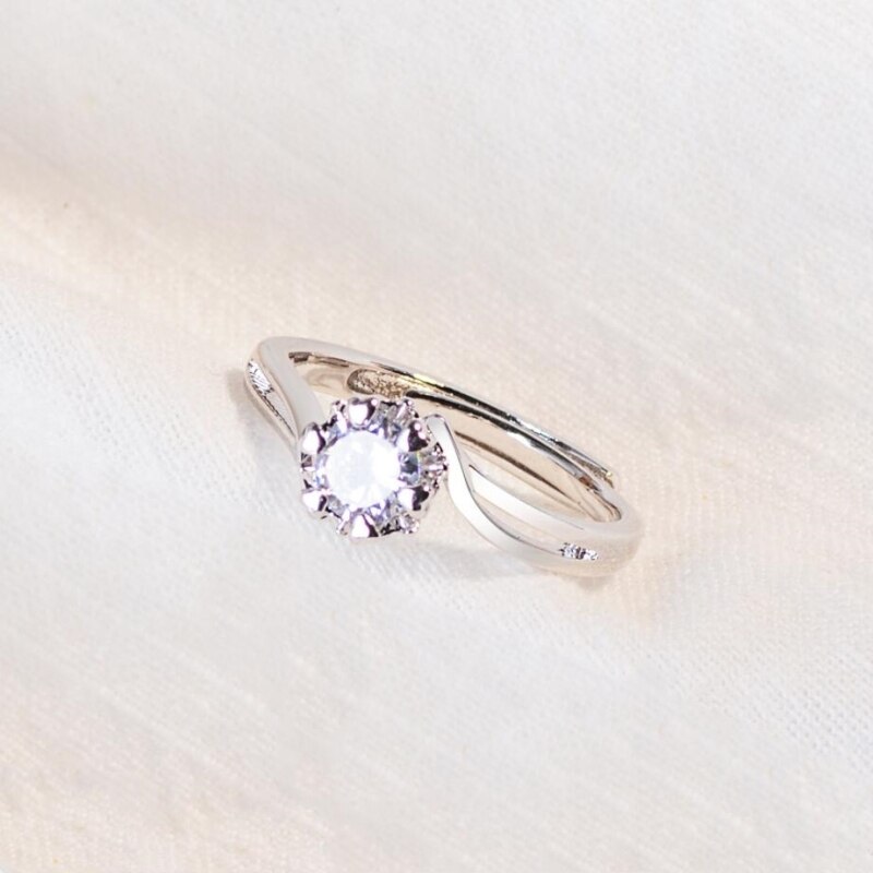 Coréen Zircon 925 en argent Sterling tempérament personnalité femelle redimensionnable ouverture anneaux SRI223