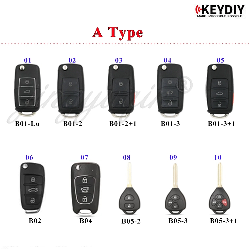 5pcs KEYDIY B Series KD Remote B01/02/04/05/07/08/10/11/12/13/15/16/18/20/21/25/28/29/30/33 for KD900 KD-X2 MINI Key Programmer: PURPLE / 1 Button