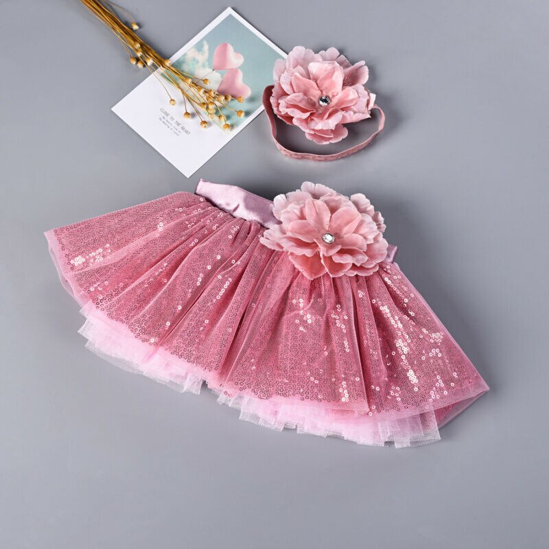 0-8T little Girls Tutu Skirts Infant Baby Girl Sequins Tutu Skirt Headband Photo Photography Prop Outfit Clothing