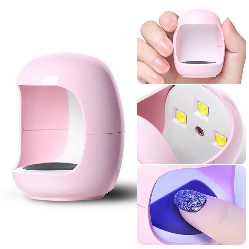 Mini 3W Nail Dryer Usb Led Nail Lamp Nail Art Manicure Gereedschap Roze Wit Eivorm Sneldrogende Curing nail Licht Voor Gel Polish