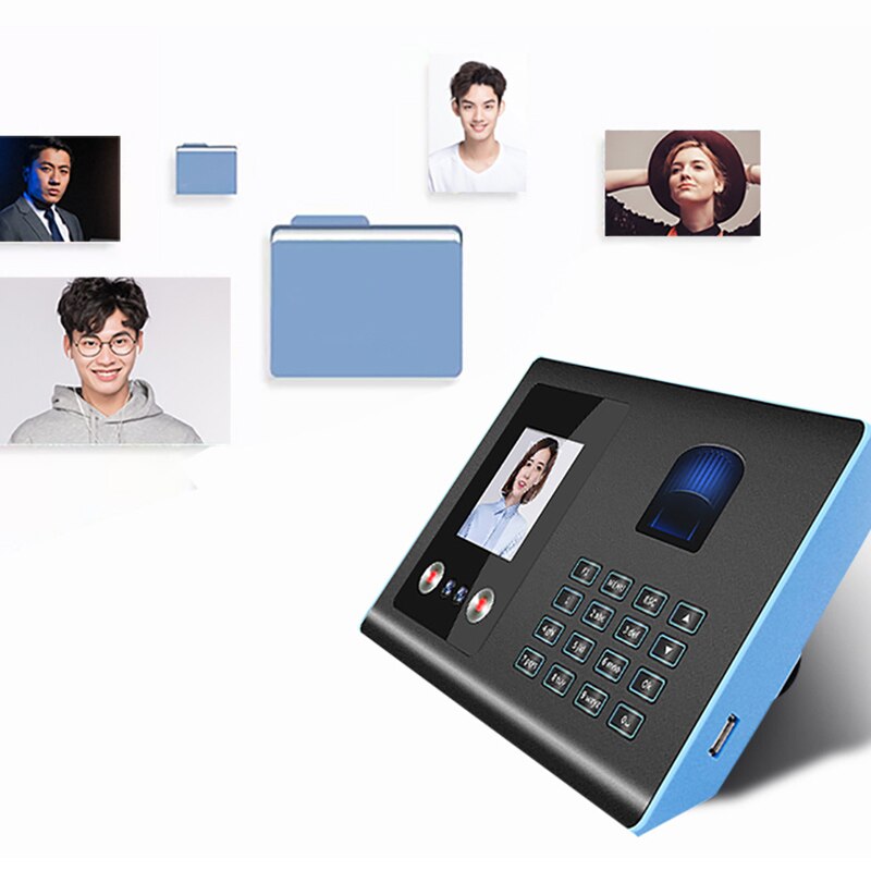 ligent Attendance Machine Face Fingerprint Password Recognition Time Clock for Employees Timeclocks (US Plug)