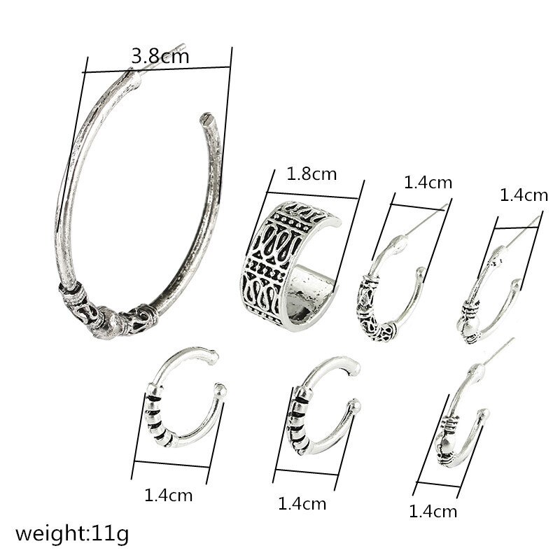 Punk Vintage oreille pince main Brinco filles Bijoux chaîne gland feuille pince oreille manchette boucles d'oreilles pour les femmes de mariage mariée Bijoux