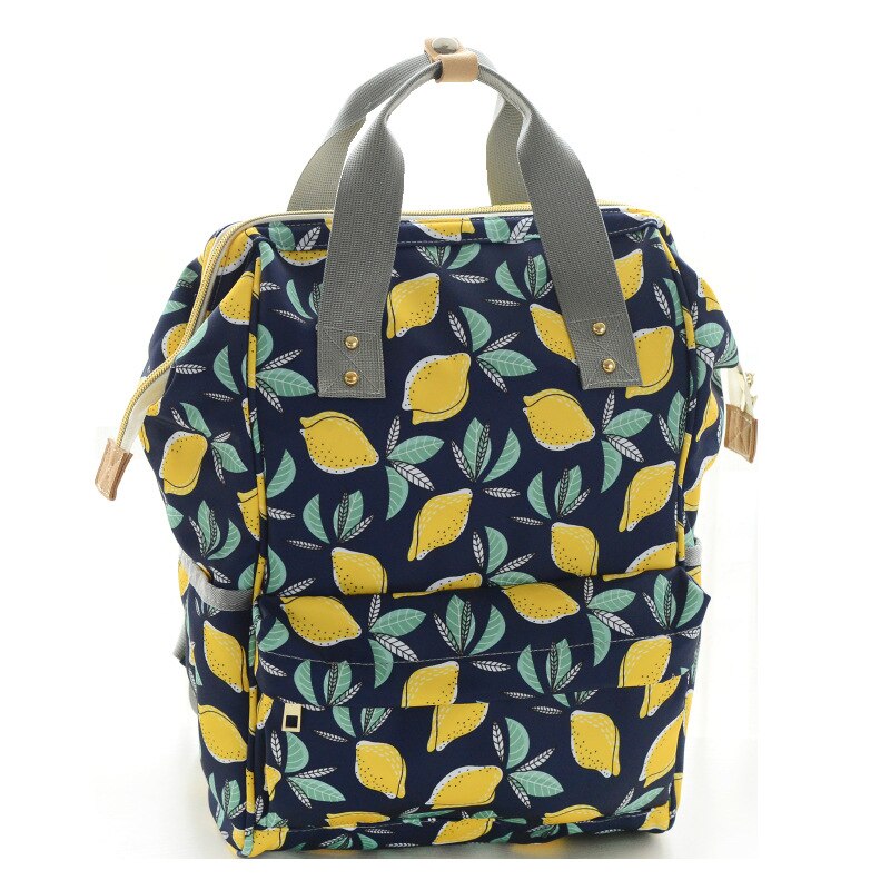 Coloré bébé couches sacs voyage sac de maternité sac à dos Nappy sac grande capacité sac à dos maman multifonction: Blue green Lemon