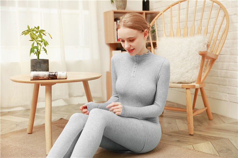 Ensemble thermique pour femme, vêtements chauds, longs, respirants, combinaison sans couture, pour l'hiver: 20