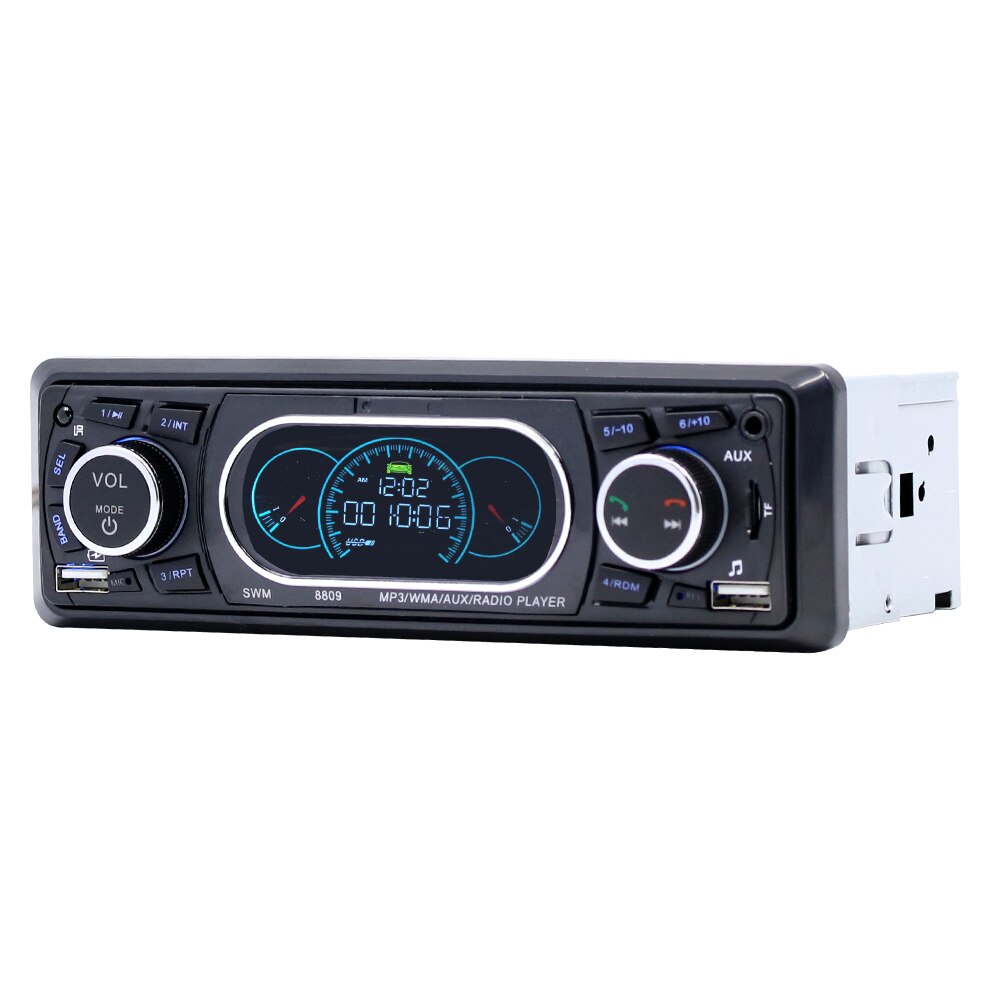Lecteur MP3 WMA stéréo, double écran LCD, Bluetooth automatique, Audio AUX, Radio FM, Port de Charge USB