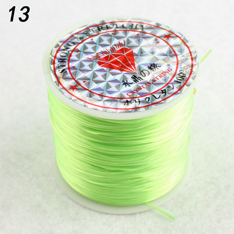 60 M Colorful Flexible Rope DIY Crystal Beading Stretch Cord Elastic Line Beadwork Wire Thread Jewelry Making 21 colors wire: Brown