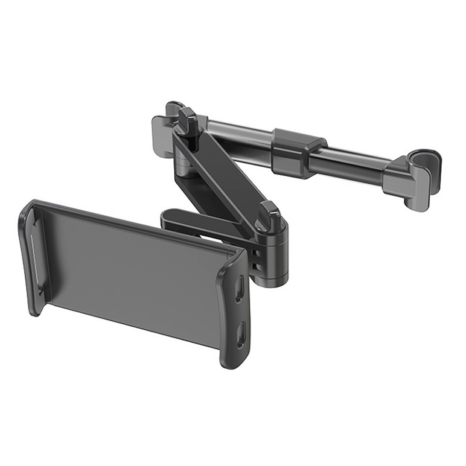 Telescopische Auto Achter Kussen Telefoon Houder Tablet Auto Stand Rear Seat Hoofdsteun Montagebeugel Voor Telefoon Tablet 4-11 inch: Black Telescopic