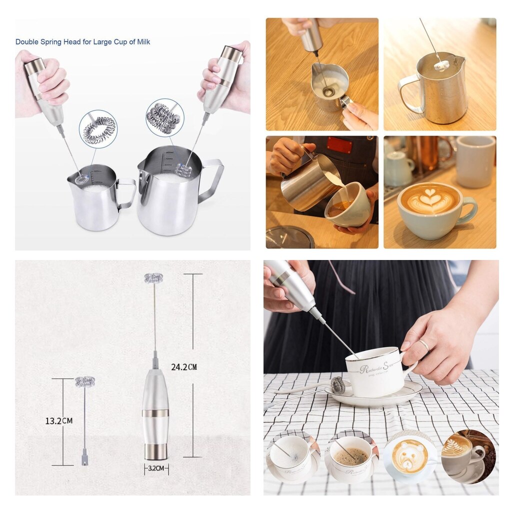 Electric Milk Frother Handheld Cappuccino Latte and Coffee Maker Electric Milk Frother