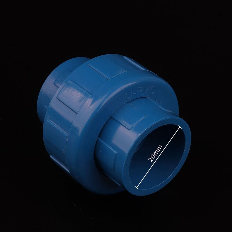 1pc 25mm PVC Union Connector 3/4" Water Pipe Straight Connector PVC Pipe Adapter Detachable Joints For Garden Irrigation Union: Blue