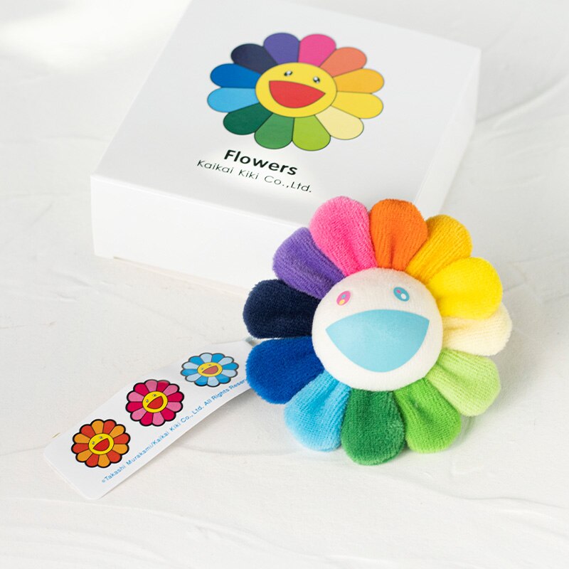 Broche de girasol japonés para Bebé y Niño, flor de arcoíris de peluche, estera de suelo juego, asiento, decoración colorida: Colorful WHITE
