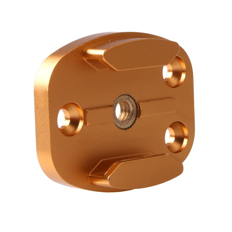 Support de Surface plate en alliage d'aluminium pour GoPro Hero 6 5 3 4 Session Xiaomi Yi 4K SJCAM SJ5000 m20 Eken monture Go pro OSMO accessoire: Jaune couleur