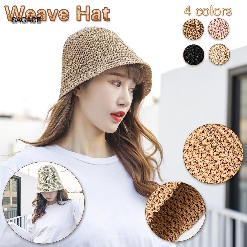 SAGACE verano sombrero paja mujer Sun Dome Cool sombrero plegable para mujeres sombrero de paja de playa sombrero de UV viaje gorra de malla playa A310