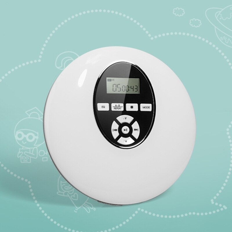 Round Style Portable -CD Player Headphone HiFi Music Reproductor -CD Walkman Discman Player Shockproof Lecteur -CD