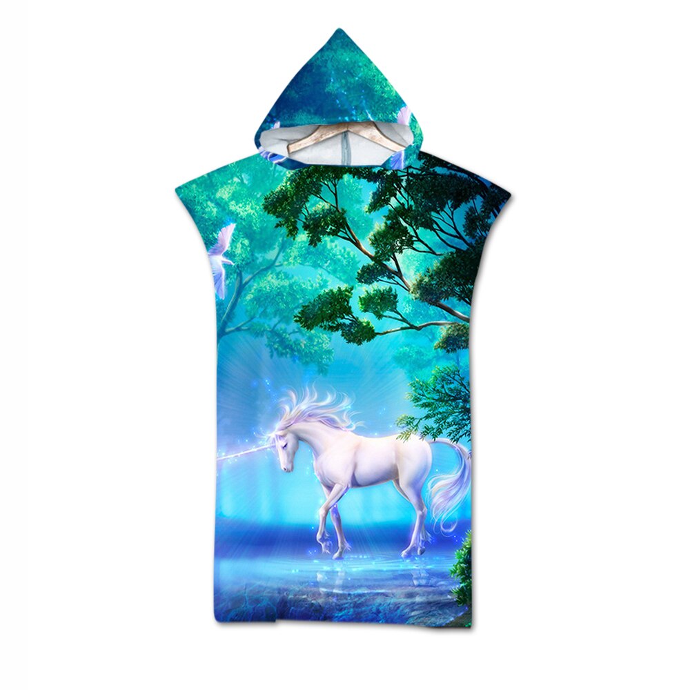 Serviette de bain à capuche pour bébé et adulte, motif animaux, tortue, licorne, douce, cape de bain