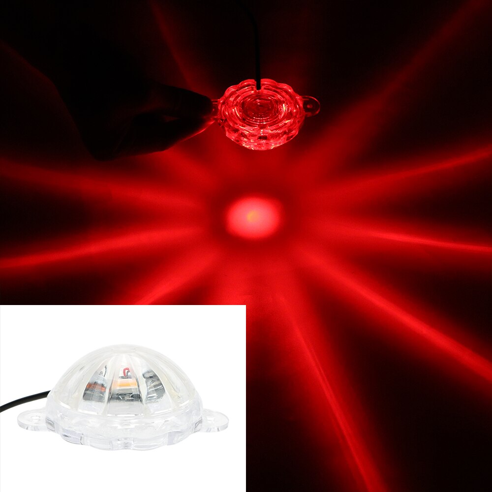 Flash stroboscopique LED pour motos, lumière d&#39;ambiance, éclairage pour châssis, DC 12V: red light