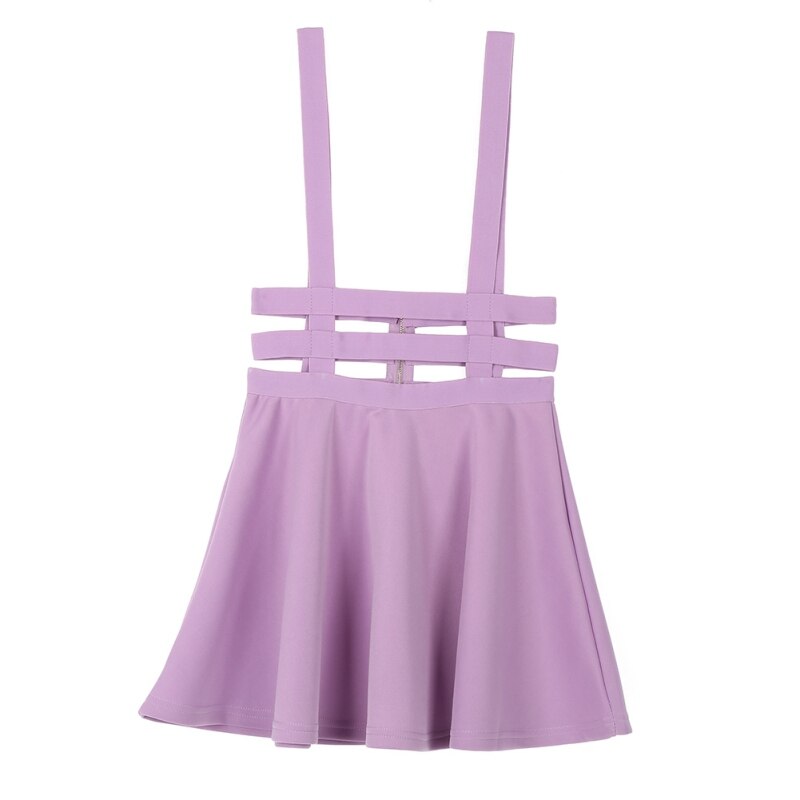 Mini Falda Skater para mujer, ropa con tirantes, cintura alta, Verano: Z