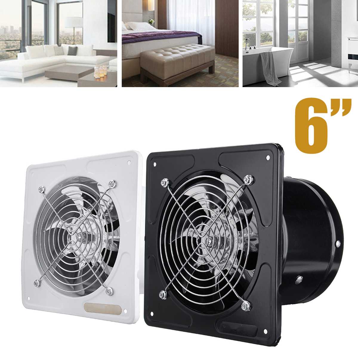 Avtrekksvifte med kanal 220v 6 tommers takvindu booster vifte bad ventilasjonsrør vifte avtrekk kjøkkenvifte luftkjølerventil