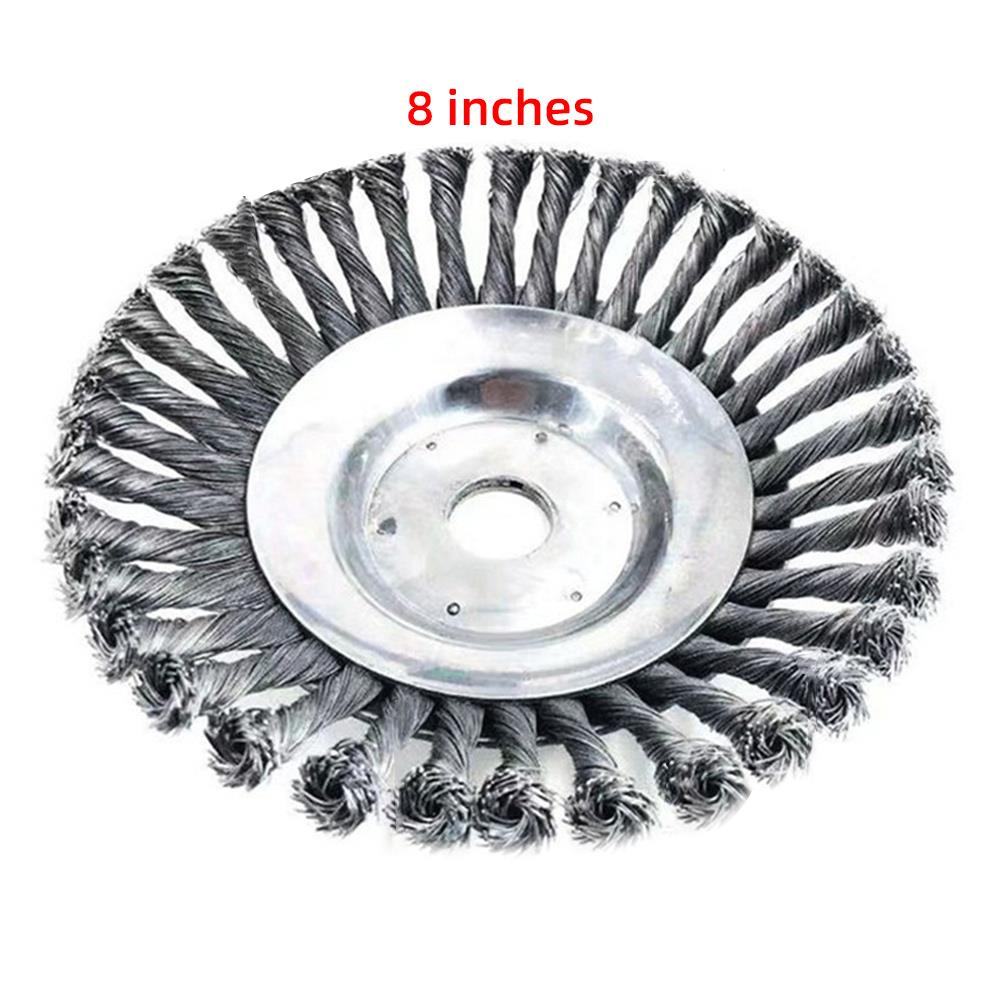6/8 pulgadas cabeza cortadora de cepillo al aire libre actualizado Durable 6/8 pulgadas alambre de acero anudado cabezal de corte desbrozadora de césped: 8 inch steel reel
