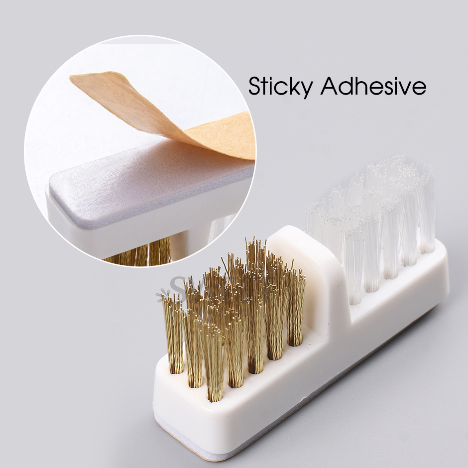 1 pçs elétrica cabeça de moagem do prego escova limpeza portátil manicure brocas bits limpador duplo fio cobre escova ferramentas limpas