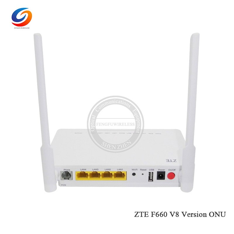 ZTE GPON F660 V8 GPON ONT ONU 1GE +3FE 5Dbi External Wifi, English firmware