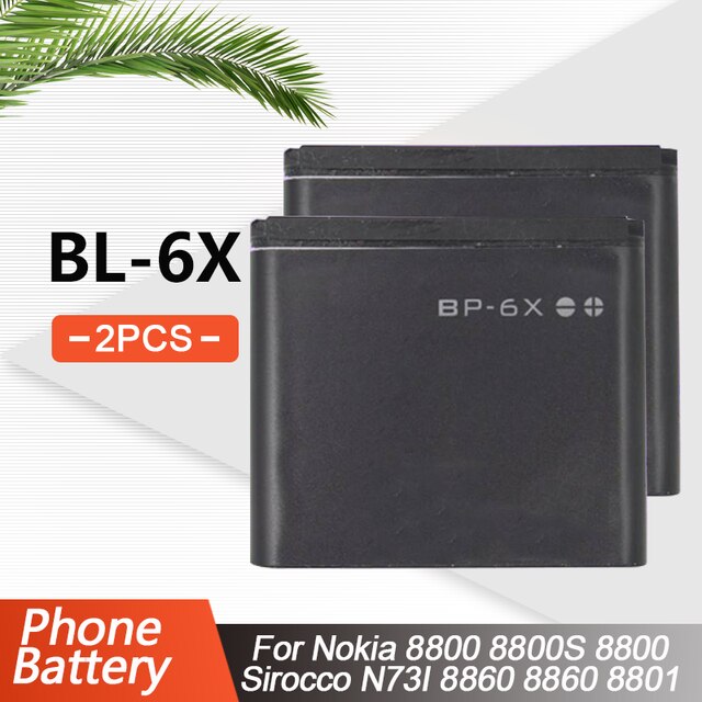 1-5 stk 3.7v 700 mah bp -6x bp 6x bp6x erstatnings telefon batteri til nokia 8800 8800s 8800 sirocco  n73i 8860 lithium batteri: 2 stk