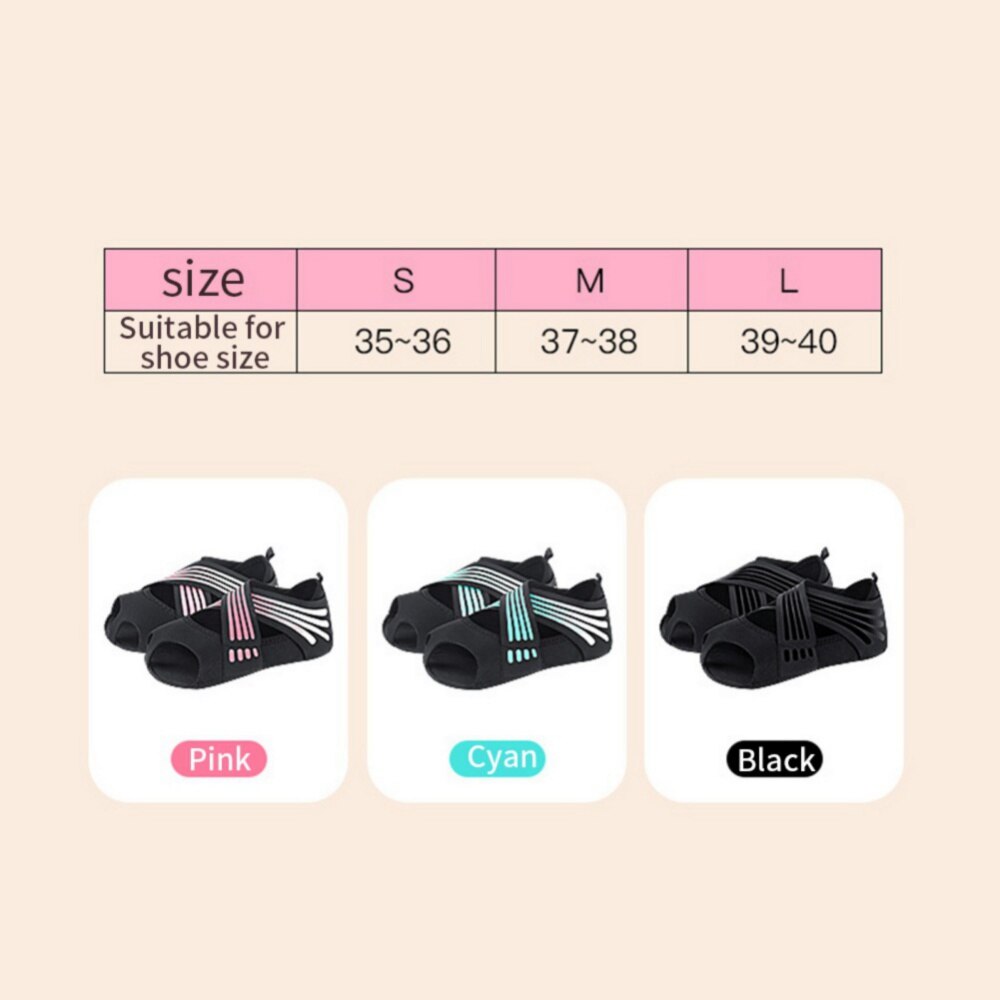 1 paar zehenfreie, rutschfeste damensocken für yoga, barre, pilates, fitnessstudio, sport, tanz, schwarz