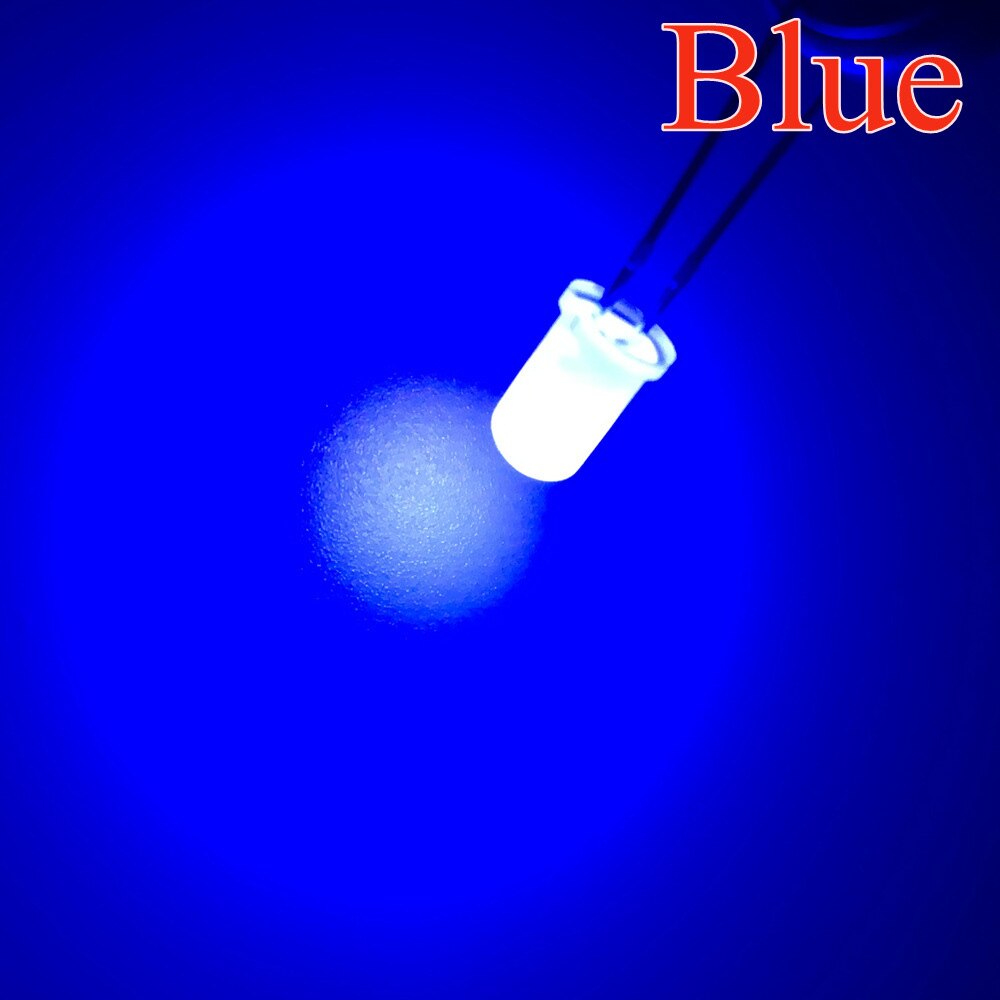 500 stücke 5mm Weiß Rot Grün Blau Gelb Warm Weiß 2pin Runde Licht emittierende Led-diode Diffuse LED lampe Licht Dioden Lampe: Blau