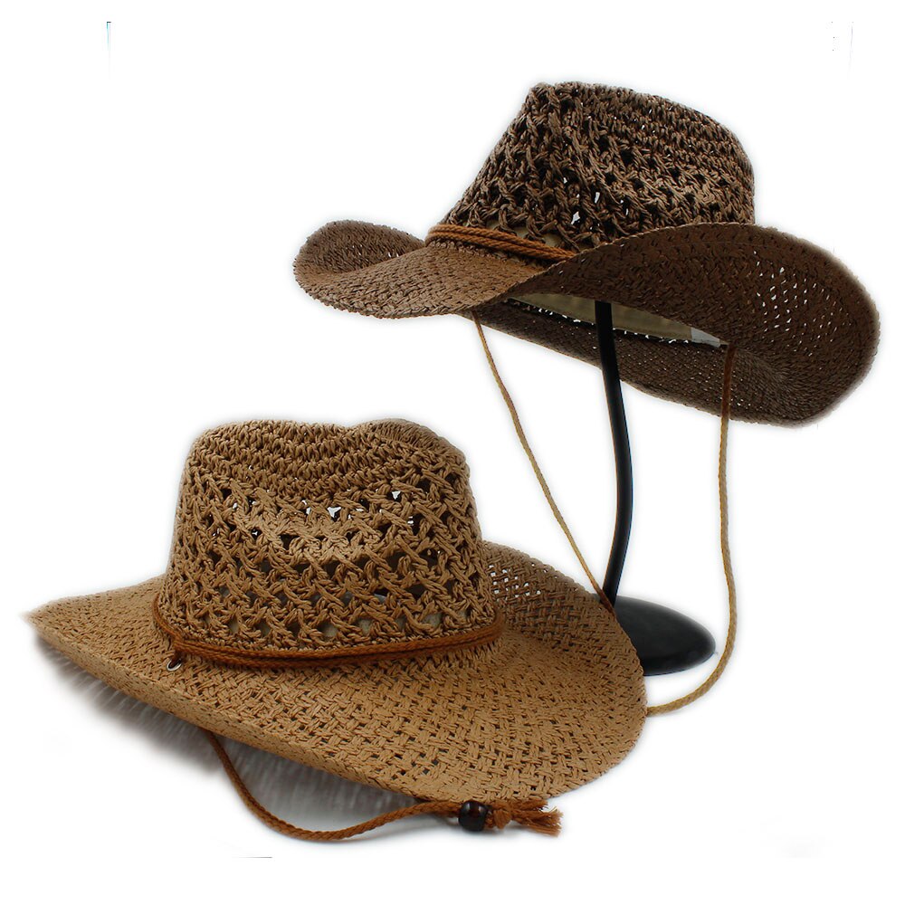 Fait main Hommes D'été De Paille Toquilla Chapeau de Cowboy Pour Homme Rouleau Bord Boater Papa Panama Chapeau de Jazz