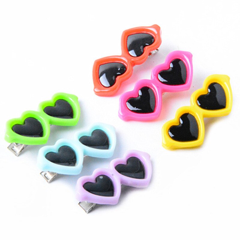 1Pcs Pet Mooie Hart Zonnebril Haarspelden Hond Bows Hair Clips Voor Puppy Honden Kat Yorkie Teddy Huisdier Haar decor Dierbenodigdheden