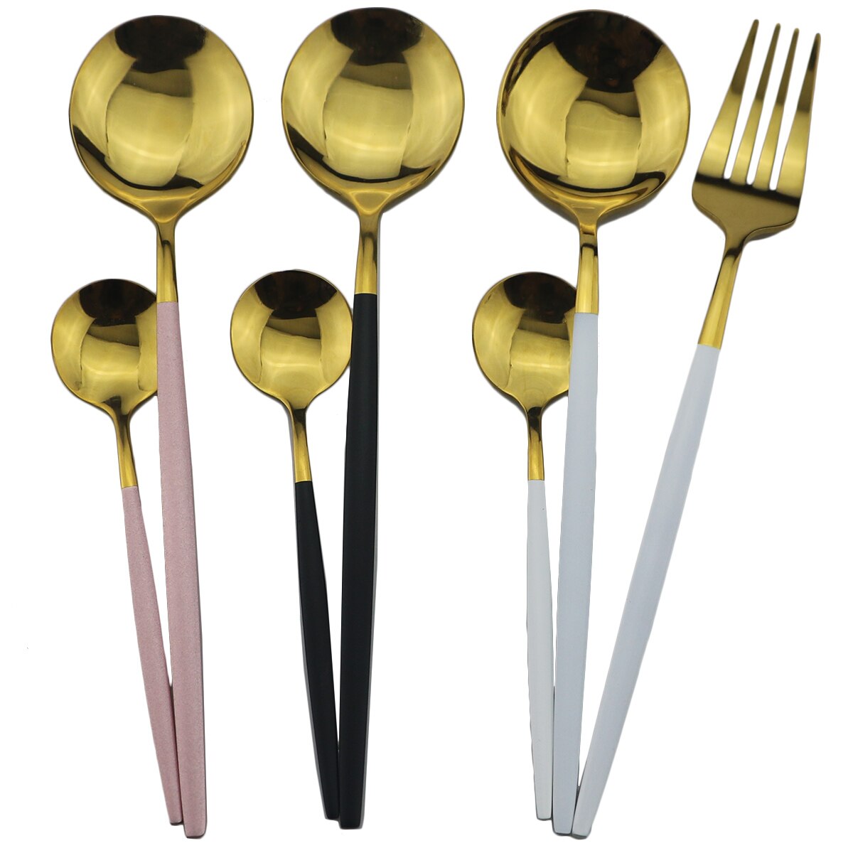 Service de vaisselle rose en acier inoxydable, 16 pièces, couverts dorés, service de table, couteau, fourchette, cuillère, argenterie
