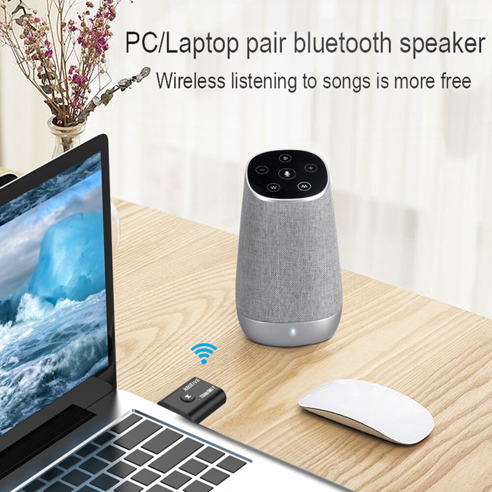 Bluetooth Media Speaker Adapter Environmental Protection and Durability Audio Transmitter Receiver Dongle 2 in 1 3.5mm