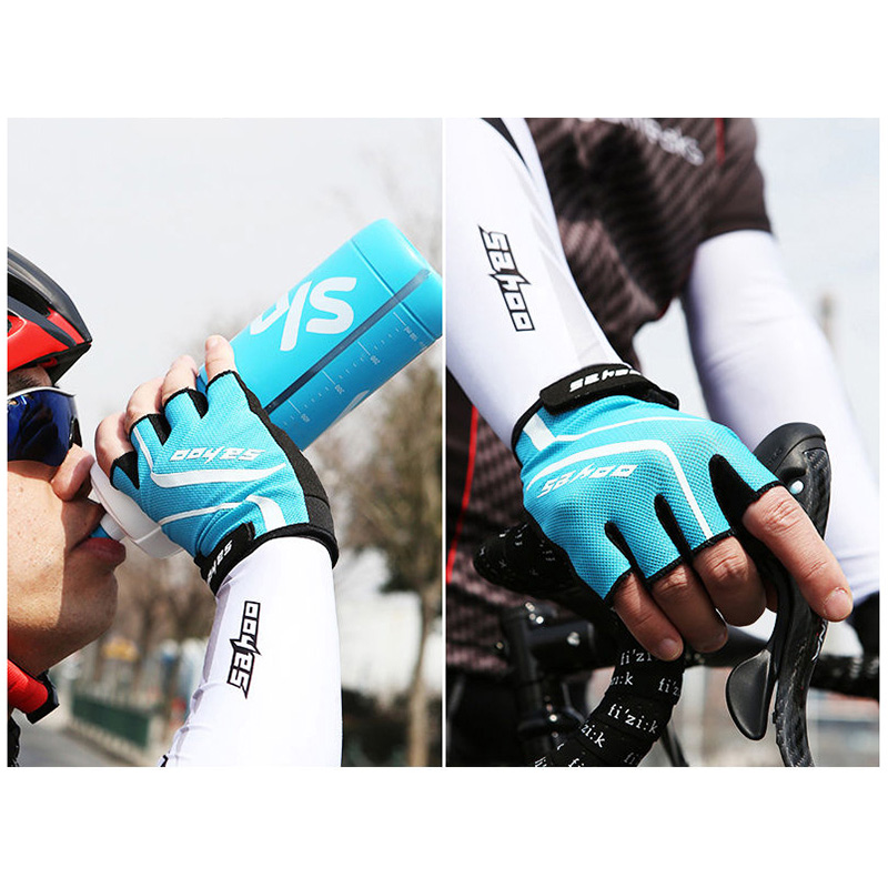 Sahoo sommer sport mtb cykelhandsker halvfingerhandske udendørs cykel åndbar handske silikone gel håndflade ridning udstyr