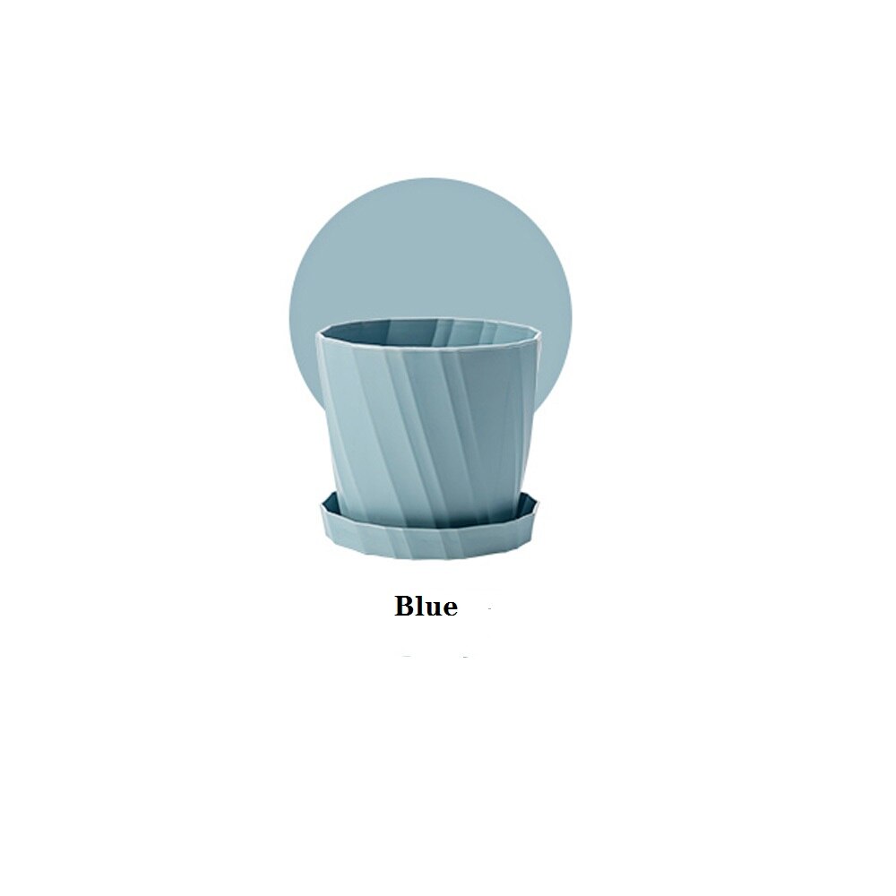 Maceta nórdica minimalista de resina de escritorio, de plástico grueso y carnoso, cerámica blanca en maceta, color rosa, 1 ud.: Azul / 13.8cmX12.5cm