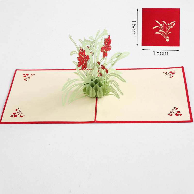 Cartes Pop-Up en 3D, d'anniversaire, fleurs, carte postale, érable, cerisier, cartes d'invitation de mariage, cartes de vœux