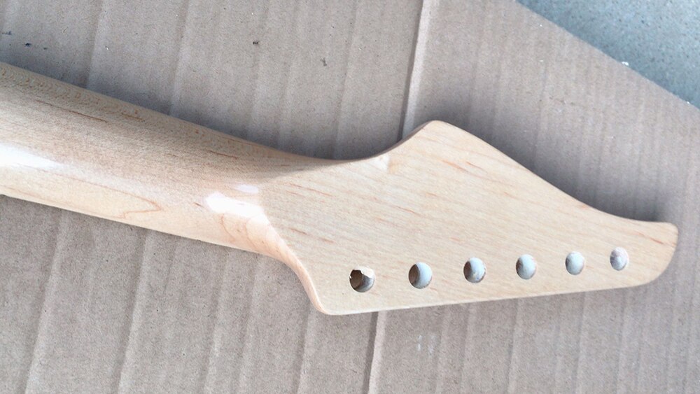 DIY 6 Strings Maple Electric Guitar Neck,Maple Fretboard with Abalon Inlay, 24 Frets