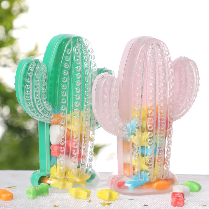 12 Stks/partij Cactus Vorm Wedding Candy Box Wedding Plastic Creatieve Bonbondoos