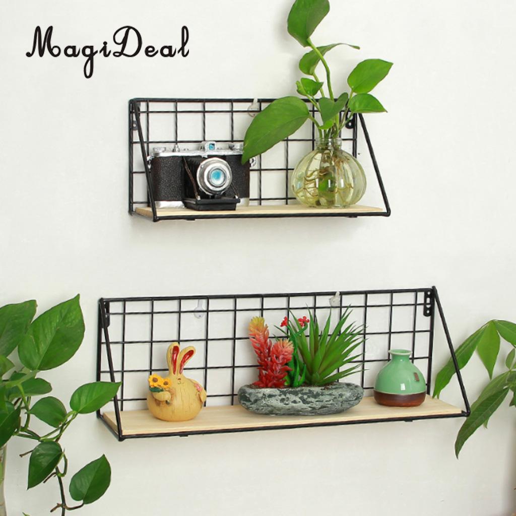 Home Decorative Wire Wall Hanging Window Box Case Holding Flower Pot Rack Plant Pot Planter Black Supports Display Stand