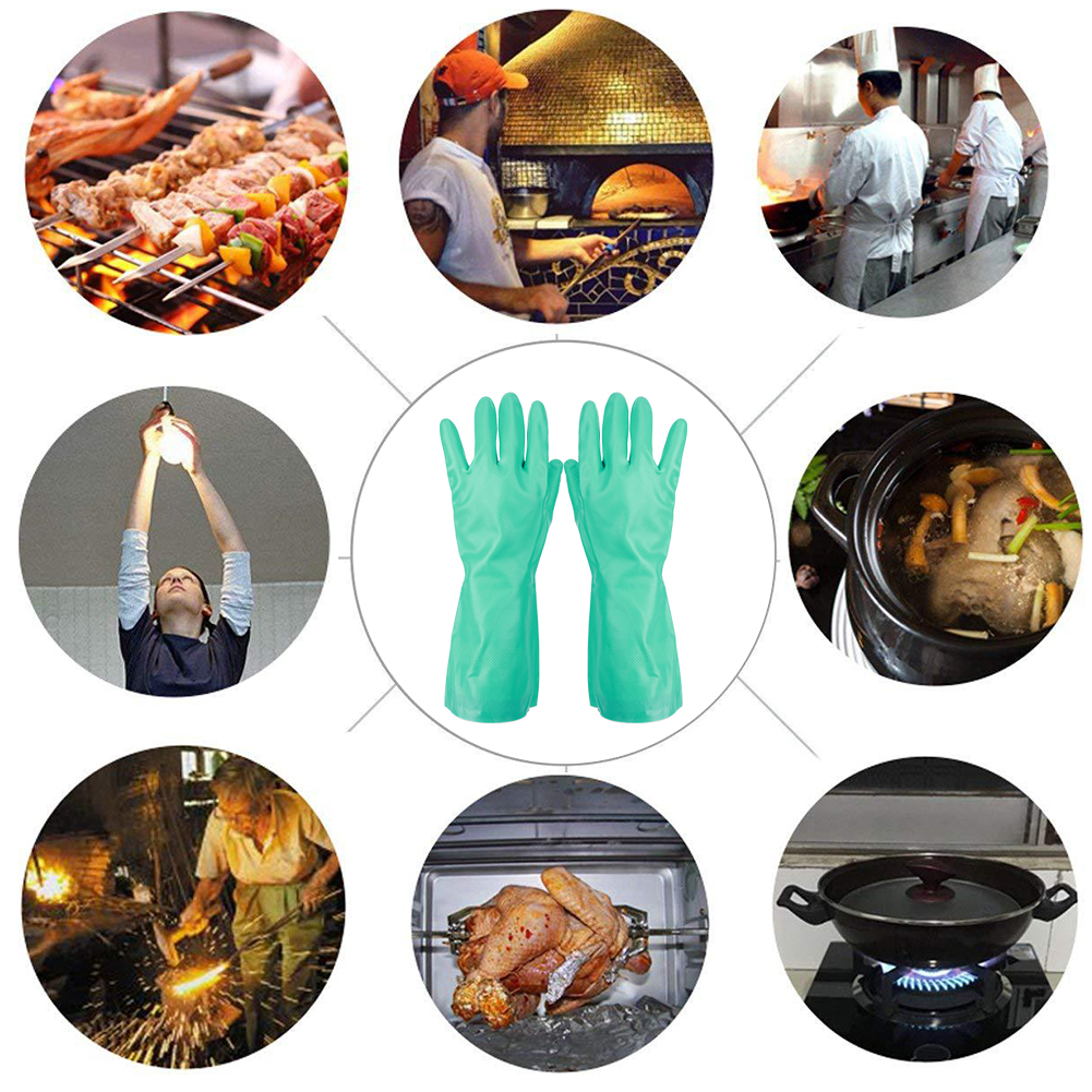 5Pairs Work Gloves Reusable Nitrile Gloves Solvent Resistant Anti Acid Alkali Home Work Laboratory Hand Protection Glove