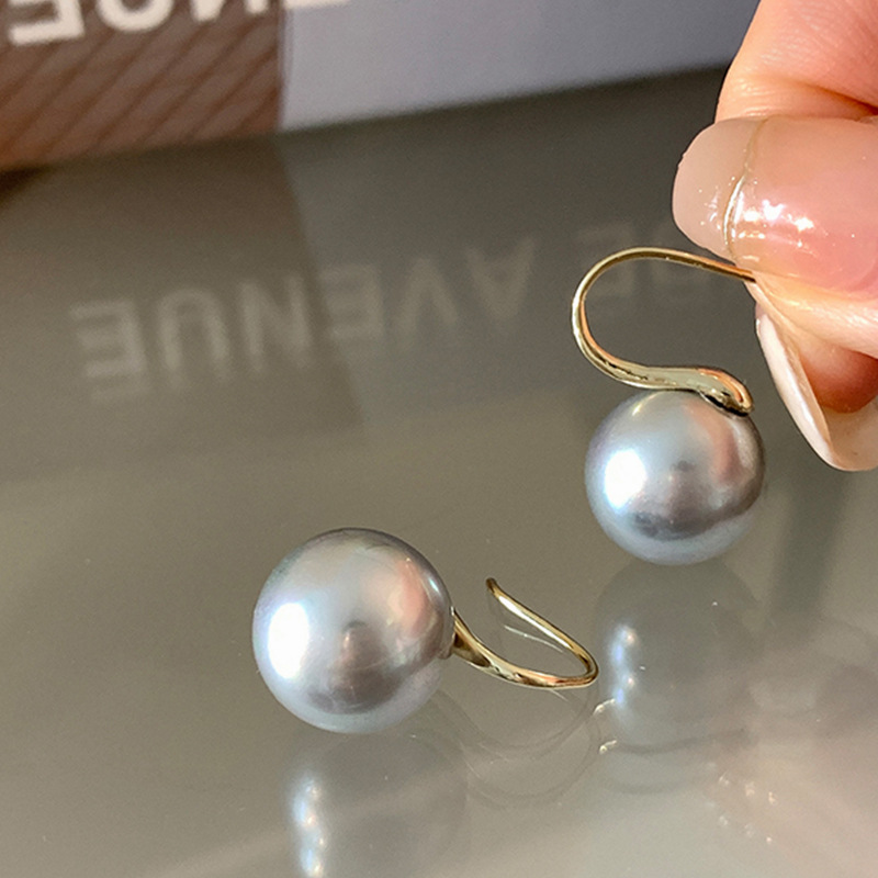 Pendientes con pasador de perlas grises simples para mujer, joyería y dulce, de , novedad de 2023