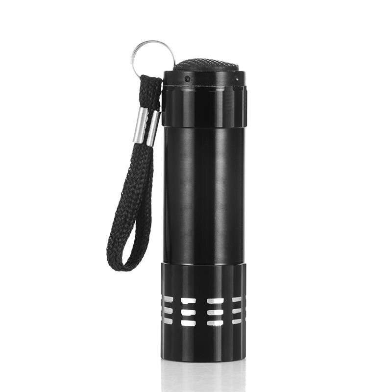 Uv valo taskulamppu super mini 9 led taskulamppu musta ultraviolettivalo super mini alumiini uv valo taskulamppu myymälä